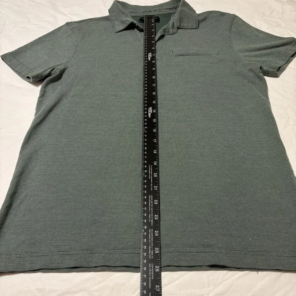 Banana Republic Men's Green Solid Polo Shirt Short Sleeve Spread Collar M